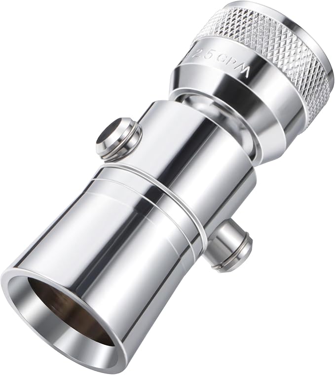 Enhon 2 Setting Spray Shower Head compatible with Delta 52652-PK, 1 Set | 2 Setting Full Spray & Pause, 2.5 GPM Brass Water Saving Shower Head, Stainless Steel Polished Chrome, 1" Diameter Spray Face
