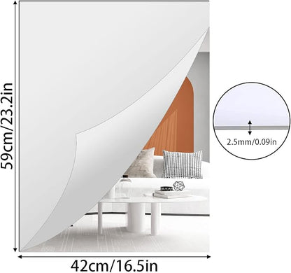 A2 Acrylic Mirror Sheet for Wall, 16.5 x 23.2 x 1Pcs | Large Rectangular Mirror Tiles Frameless Wall Mounted Mirror Self-Adhesive Mirror Stickers for Vanity Bedroom Home Decor