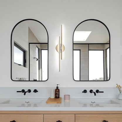 EDISLIVE Dimmable Modern LED Vanity Light Fixtures Bathroom Vanity Wall Lighting, 23.6 in Mirror Vanity Lighting Fixtures for Bathroom Bedroom Makeup Living Room,3000K Warm Light(Nickel)