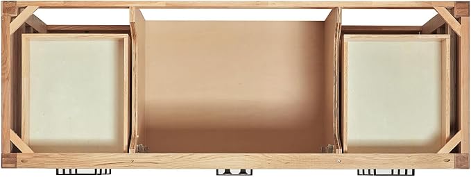 ARIEL Cambridge 60-inch Bathroom Vanity with Sink,Solid Wood, 1.5-inch Italian Carrara Marble Countertop, Single Rectangular Porcelain Sink, 2 Soft Closing Doors, 9 Dovetail Drawers, White Oak