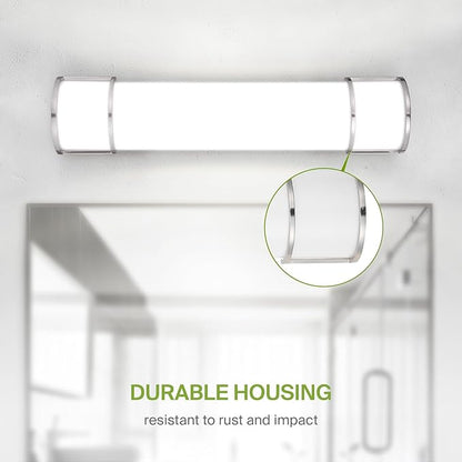 ASD LED 24" Vanity Flush Mount Light Fixture, Linear Bathroom Lighting Bar | 3CCT, Dimmable, ETL Listed | 25W 2600LM 3000-5000K 100-277V | Long Tube Bath Wall Sconce Over Mirror | Nickel