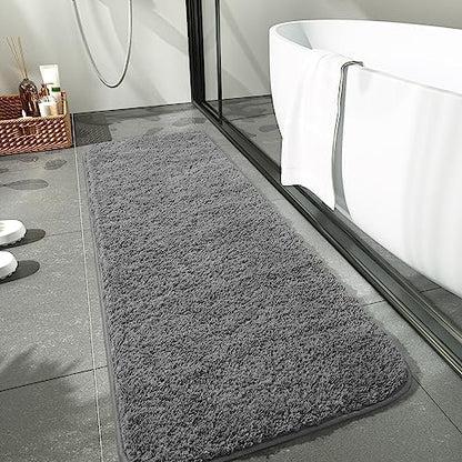 LOCHAS Bathroom Rug Runner 24x48 Inch, Bath Rugs Non Slip, Grey