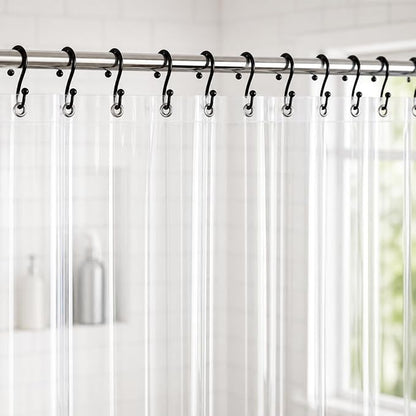 No Smell Shower Curtain Liner 72x72 Clear - PEVA Plastic Shower Curtain for Bathroom, PVC-Free Waterproof Clear Shower Liner with Metal Grommets and Magnet-Weighted Bottom Hem - Washable Inner Liner