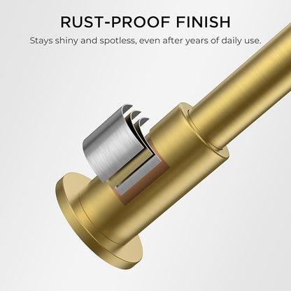FORIOUS Bathroom Faucet 3 Hole, 360° Swivel 8 Inch Sink Faucet Brushed Gold | with Pop Up Drain, 2 Handles,for Sink Vanity RV Lavatory Farmhouse, 304 Stainless Steel, Lead-free, Leakproof