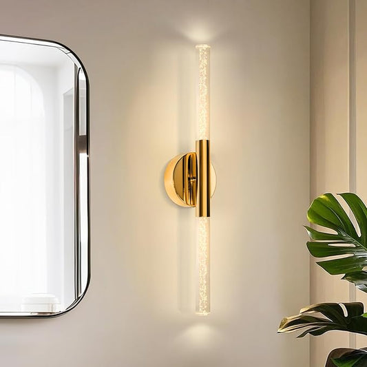LED Bathroom Vanity Lights,24 inch Bathroom Light Fixtures Over Mirror,3000K Natural Warm Light, ETL＆UL Listed, Modern Wall Sconce for Bedroom,Living Room,Hallway,Gold