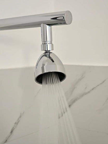Siroflex 2765/S Fixed Shower Head with Brass Swivel – Made in Italy - Anti-Limescale Shower Head - Stainless Steel Filter Screen, Removable Flow Restrictor (Up to 40% Water Savings), (Black Chrome)