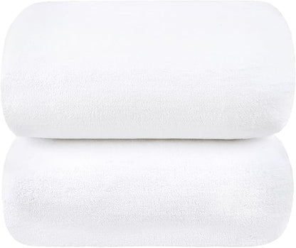 JML Microfiber Bath Towels, Oversized Bathroom Towel 2 Pack 40" x 80", Super Absorbent and Fast Drying, Soft Large Microfiber Bath Sheet for Beach, Sport, Fitness, Yoga, White