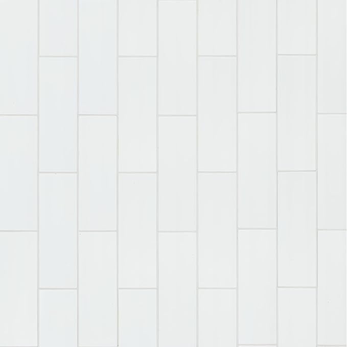 MSI White Glossy 4 in. x 12 in. Glossy Ceramic Subway Tile for Bathroom, Kitchen Backsplash, Accent Wall, and Shower Wall