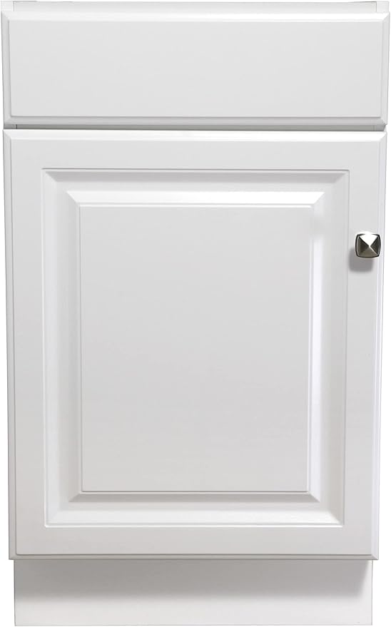 Design House 597112 Wyndham Unassembled Bathroom Vanity Cabinet Without Top, 18 x 16/1 Door, White