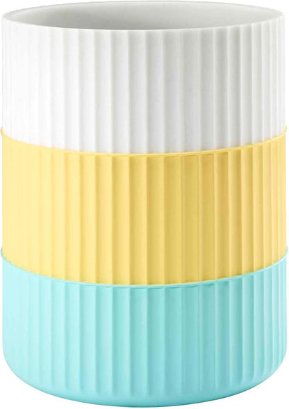 Izod - Wastebasket, Trash Can for Home, Resin Bathroom Accessories, Dorm Room Essentials, Striped Bathroom Decor (Clubhouse Collection, Aqua)