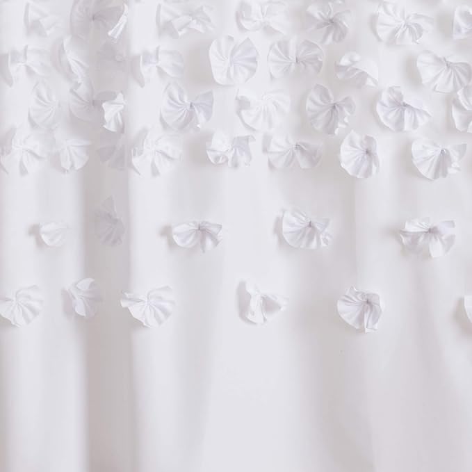 Lush Decor Lucia Shower Curtain, 72" x 72", White