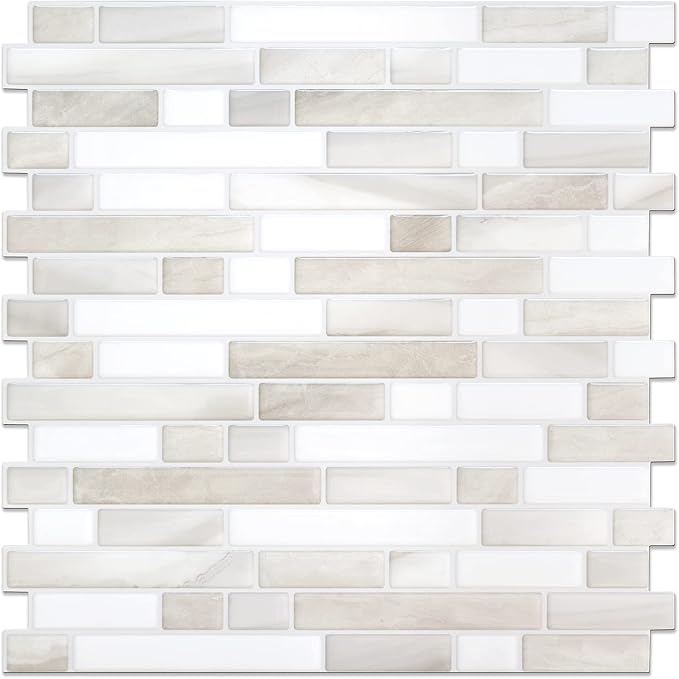 STICKGOO Thicker Design Peel and Stick Tile Backsplash, 12"×12"Stick on Backsplash for Kitchen, Self Adhesive Tile for Kitchen Backsplash and Bathroom(Sample Sheet)