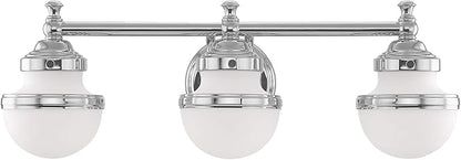 Livex Lighting 5713-05 Oldwick 3 Polished Chrome Bath Light, 24 x 7.25 x 8.25
