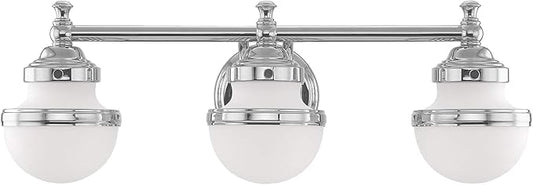 Livex Lighting 5713-05 Oldwick 3 Polished Chrome Bath Light, 24 x 7.25 x 8.25