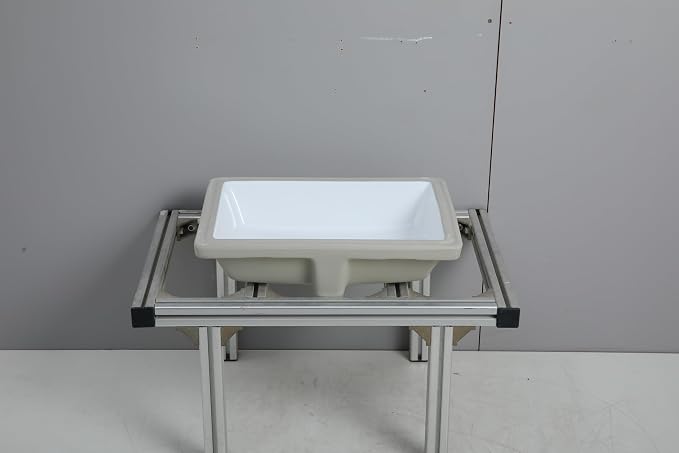ADA Sanitary Ware Undermount Bathroom Sink - 18 7/8" White Rectangle Flat-bottomed Vessel Sink Porcelain Ceramic Lavatory Vanity Drop In Washroom Basin Sink