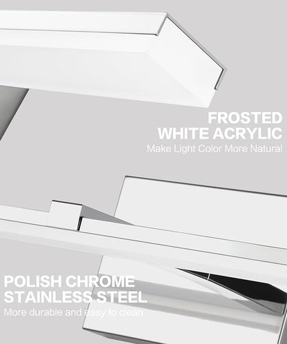 48 inch Vanity Lights - Chrome Bathroom Light Over Mirror Dimmable Modern LED Vanity Lighting Fixtures Cool White 6000K