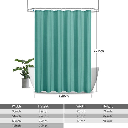 Waterproof Fabric Shower Curtain,No Liner Needed,72x72,Teal | 2-in-1 Design,Linen Textured,100% Waterproof TPU-Laminated Backing,Magnetic Weighted,Machine Washable,For Bathroom,Hotel
