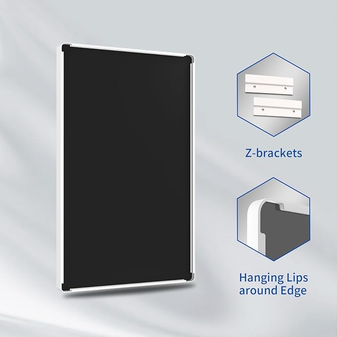 WEER White Metal Framed Bathroom Mirror 55x30 Inch | Rounded Rectangle, Matte White Framed, Tempered Glass, Anti-Rust, Hangs Horizontally or Vertically