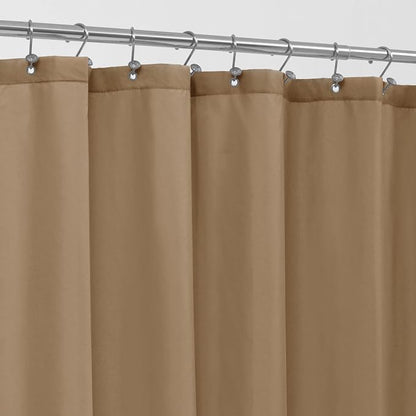 ALYVIA SPRING Waterproof Fabric Shower Curtain or Liner Coffee Brown, 72x72 | 3 Magnets, Soft Cloth & Hotel Quality, Machine Washable, Light-Weight, Standard Size