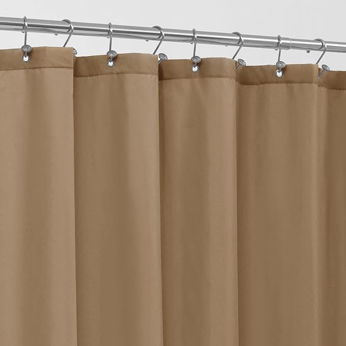 ALYVIA SPRING Extra Long Waterproof Shower Curtain or Liner Coffee, 72x84 | 3 Magnets, Soft Cloth & Hotel Quality, Machine Washable, Light-Weight, Extra Long Size