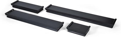 MELANNCO Floating Crown Molding Shelves for Bedroom, Living Room, Bathroom, Kitchen, Nursery, Set of 4, Black