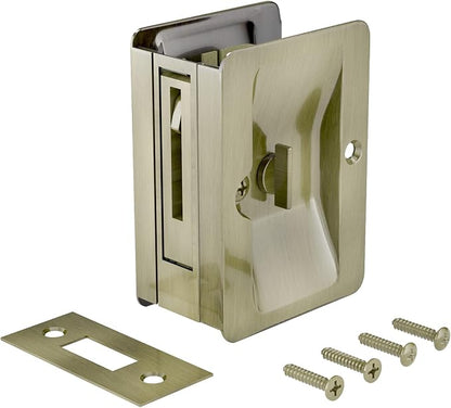Richelieu | Onward Privacy Pocket Door Pull, Rectangular, Antique Brass