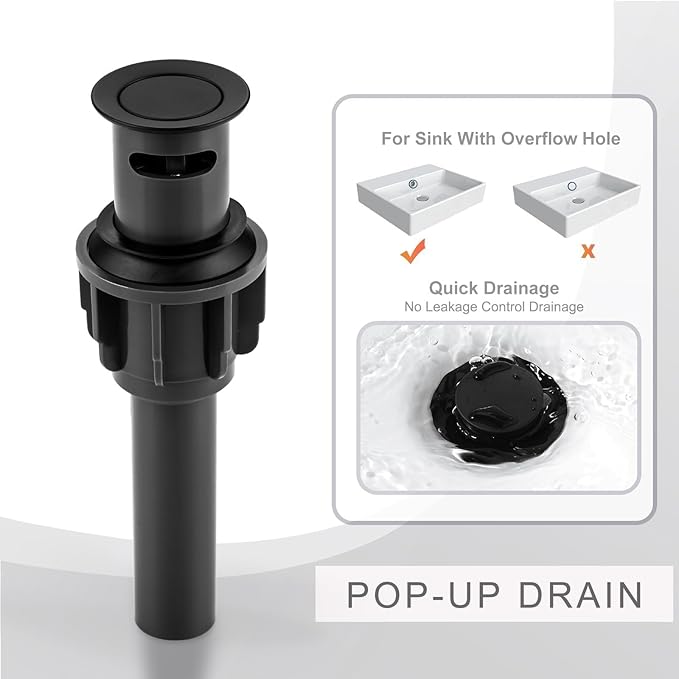 ALEASHA Black Bathroom Sink Faucet - 4 Inch Centerset 2 Handle With Pop Up Drain Stopper, Lavatory Vanity Faucet