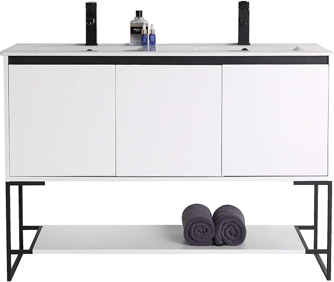 24 Inch Bathroom Vanity with Sink - Modern Knob Free Design, Elegant Space-Saving Solution for Your Bathroom - Durable, Bathroom Vanities for a Contemporary Look - Urbania Collection