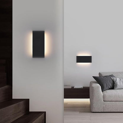 5 CCT (3000K-6500K) Adjustable Dimmable Wall Lamp 32W Modern Black LED vanity light Up and Down Wall Lighting 32.6 Inch Indoor Wall Sconce for Bedroom Staircase Hallway Dressing Table 2 Pack