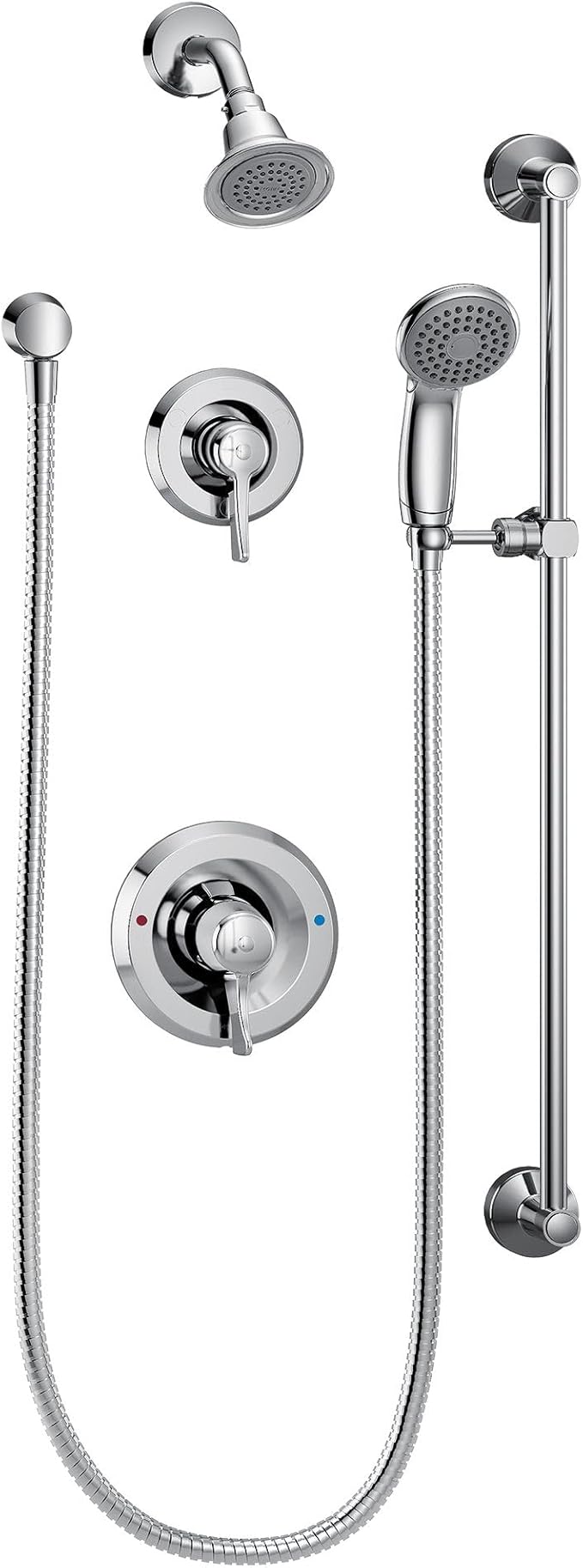 Moen T8342EP15 Commercial Posi-Temp Pressure Balancing Eco-Performance Shower and Handshower Trim, Valve Required,s, Chrome