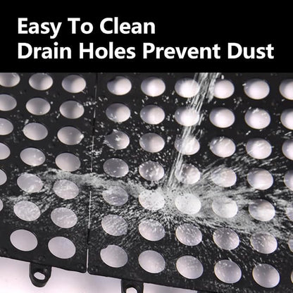 24 Pack Garage Floor Tiles, 12x12 Inch Interlocking Drainage Tiles Non-Slip | Deck Tile with Holes for Bathroom, Pool Deck, Gym, Garage, Kitchen & Wet Areas, Easy Splicing Anti-Fatigue Mat, Black