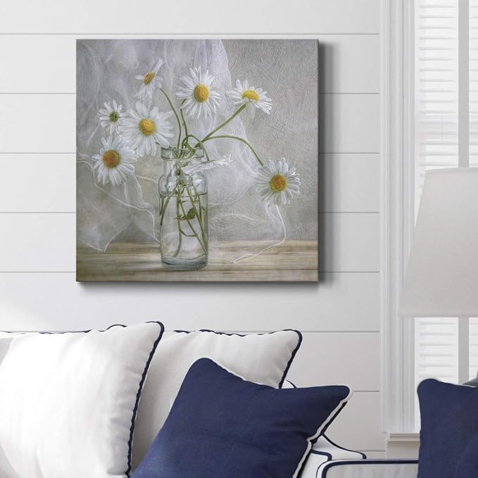 Renditions Gallery Daisies Wall Art, Premium Gallery Wrapped Canvas Decor, Ready to Hang, 16 in H x 16 in W, Made in America Print