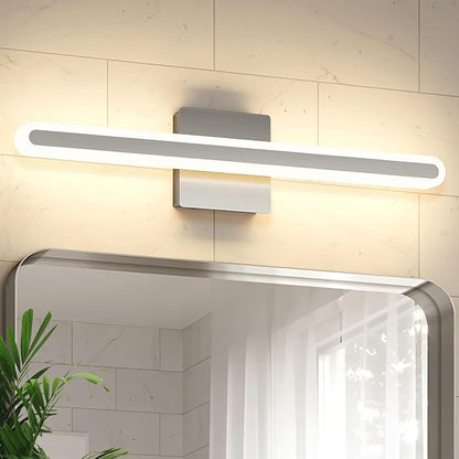 Brushed Nickel Vanity Lights for Bathroom, 5CCT Dimmable Vanity Light Bar | Above Mirror Makeup Mirror Light, Modern Bathroom Lighting Fixtures 23.6 inch 20W