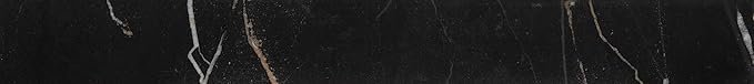 Daltile Perpetuo 3" X 24" Porcelain Marble Look Bullnose in Matte Infinite Black(Sold by the piece)
