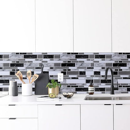 Livebor Kitchen Wallpaper Peel and Stick for Bathroom 11.8inch x 196.8inch | Kitchen Contact Paper Backsplash Tiles Wallpaper Peel and Stick Waterproof Countertop Wallpaper for Bathroom Cabinet Vinyl