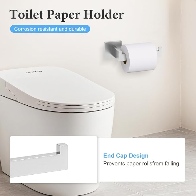 TURS Brushed Bathroom Accessory Set Towel Ring Set Stainless Steel Toilet Paper Holder Towel Ring Robe Hook Wall Mount