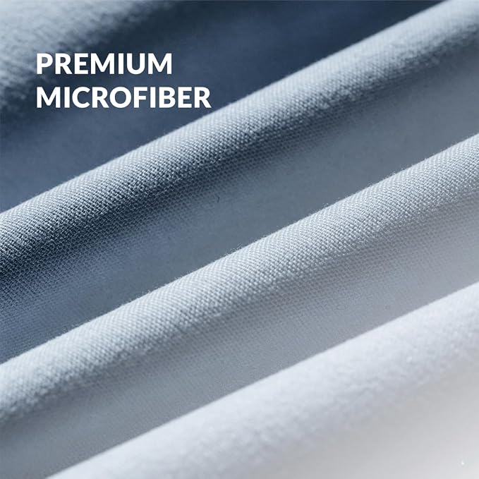 Felisa Ombre Blue and Gray Shower Curtain Liner,Waterproof Fabric Shower Curtain with 3 Weighted Magnets, Odorless Cloth Lightweight Bathroom Curtain,Sturdy Rustproof Grommets,72 x 72
