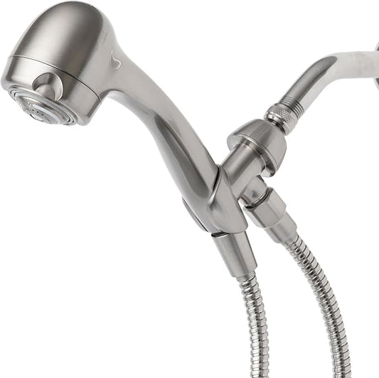 Niagara Conservation Luxurious Water-Efficient Handheld Showerhead, Earth Massage Spa with 3 Spray Settings, Brushed Nickel Finish, 1.5 GPM, Includes 72-Inch Hose and Mounting Bracket (N2945BN)