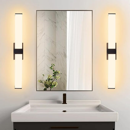 Kalium 33in Modern Wall Sconces, Dimmable Bathroom Vanity Lights, 3000K Warm White LED Indoor Sconces Lighting for Bathroom, Stairs, Living Room, Bedroom. Hardwired.