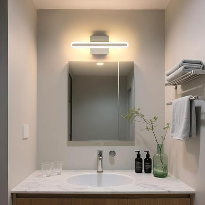 Modern Brushed Nickel Vanity Light for Bathroom 5CCT Dimmable LED Light Bar | 15.7 Inch 16W Hardwired Mirror Light, Adjustable Brightness, Modern Bathroom Lighting