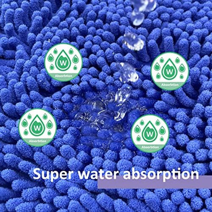 Blue Bath Mat - Super Soft Non-Slip, Machine Washable, Dries Quickly - Ultra Soft 3 Piece Bathroom Set