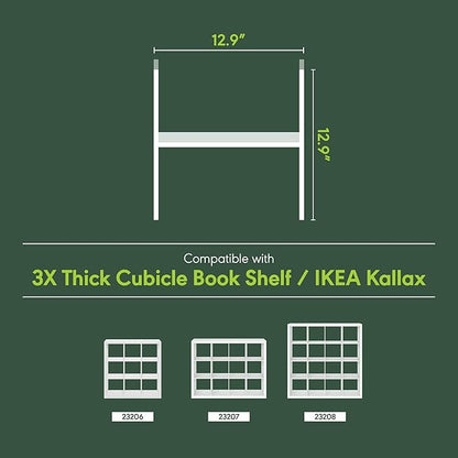 Furinno Cubicle Cube Insert, H-Shelf Cube Organizer, 2-Tier Shelf Accessory, Fits into Furinno Triple Thick Cubes, IKEA Kallax, for Organizers and Storage, Black Dark Oak