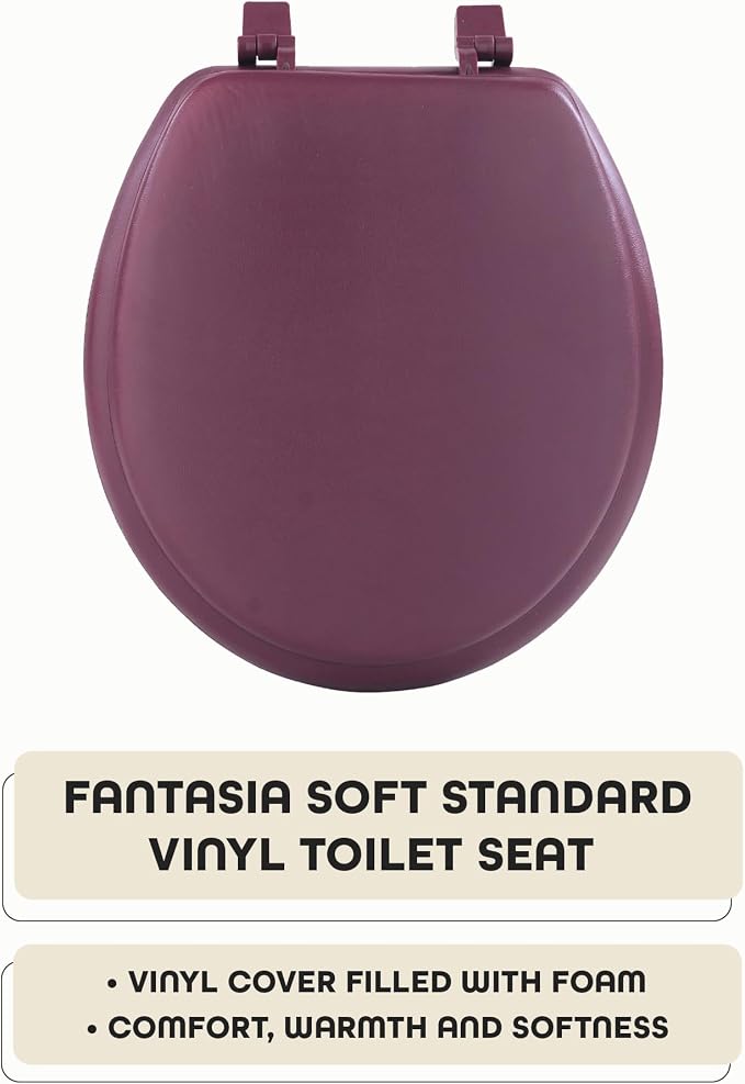 Soft Standard Vinyl Toilet Seat, Burgundy, 17 in | Toilet-Seat Construction: Contoured Seat Profile and Durable Finish Create a Polished Fixture Update.