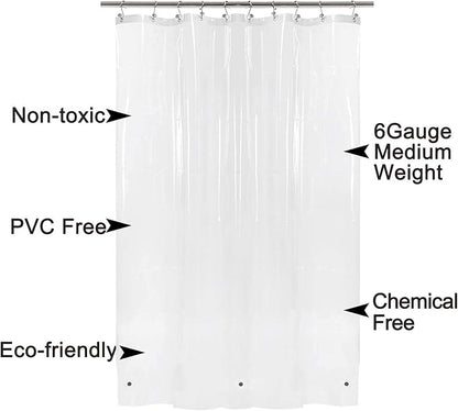 Barossa Design Narrow Shower Curtain Liner with 3 Magnets - Waterproof PEVA Shower Liner for Small Bathroom Stall, PVC Free, Metal Grommets - Clear, 32X72