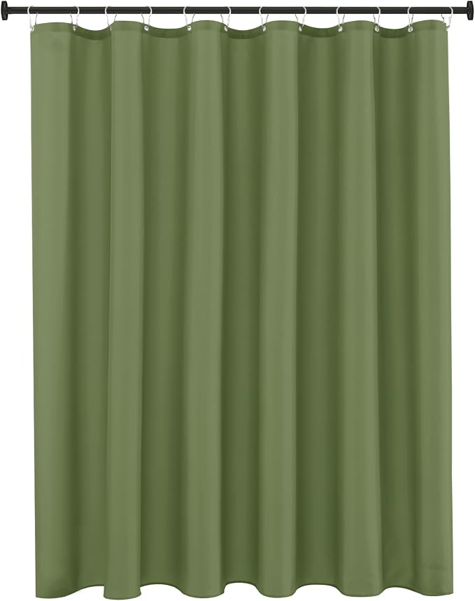 Fabric Shower Curtain Liner 72x72 Inch-Sage Standard Size Shower Liners | Hotel Quality Water Resistant Shower Liners for Bathroom-Machine Washable Cloth Polyester Bath Curtain-Rental Apartment Home