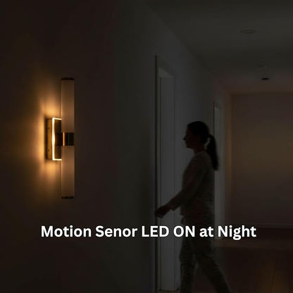 20 Inch LED Vanity Light Bar with Motion Sensor, Dual LED Source | 4 Lighting Modes (incl. Night Light) | 3000K Warm White, Dimmable, CRI 90+, 1040LM, ETL Listed (Matte Black)