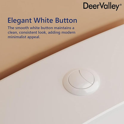 DeerValley Elongated One-Piece Toilet with Standard Height 1.1/1.6 Dual Flush Toilets with Soft Closing Seat and White Button