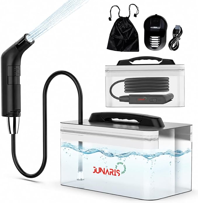 Portable Bidet – USB-C Rechargeable Electric Bidet Sprayer | 2.3L Tank | Up to 80 Uses Per Charge | Camping, Postpartum & Travel Hygiene | Stay Fresh Where Ever Life Takes You With JUNARIS Bidet