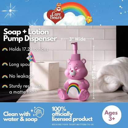 Care Bears Cheer Bear Soap/Lotion/Hand Sanitizer Resin Pump Dispenser, 10.36 Ounces, (Officially Licensed Product) by Franco
