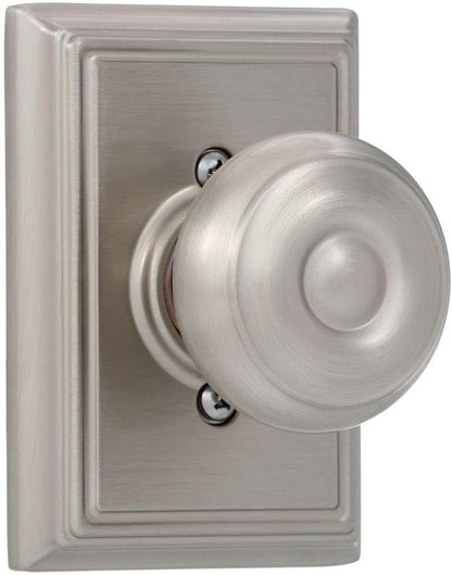 SCHLAGE Georgian Knob with Addison Trim Non-Turning Lock, Satin Nickel (F170 GEO 619 ADD)